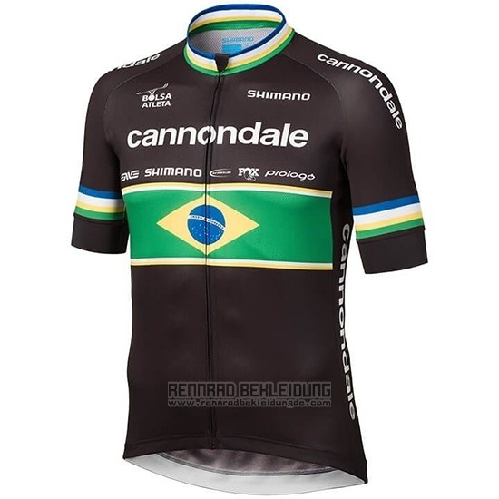 2019 Fahrradbekleidung Cannondale Shimano Champion Brazil Trikot Kurzarm und Tragerhose